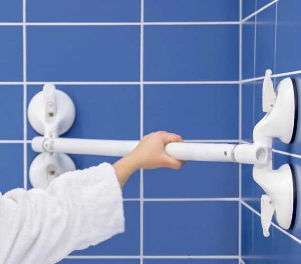 Quattro-Plus-Handgriff mit Saugtellerbefestigung weiss 200-325 mm mit S-Anzeige