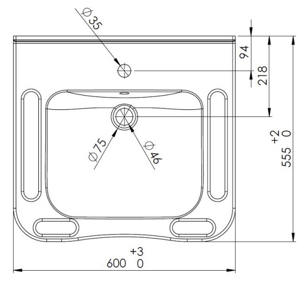 Waschbecken mit Griff
