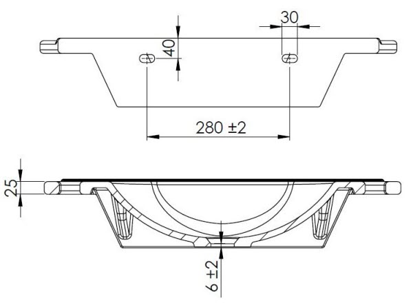 Waschbecken mit Griff